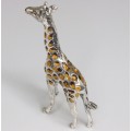 miniatura din argint " Girafa ". accente emailate. atelier italian